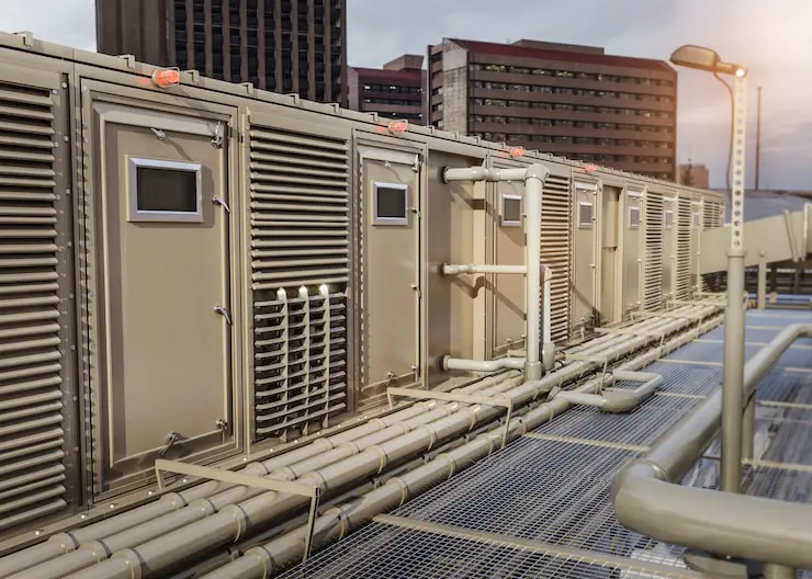 Industrial-grade air conditioning system on a large commercial roof.